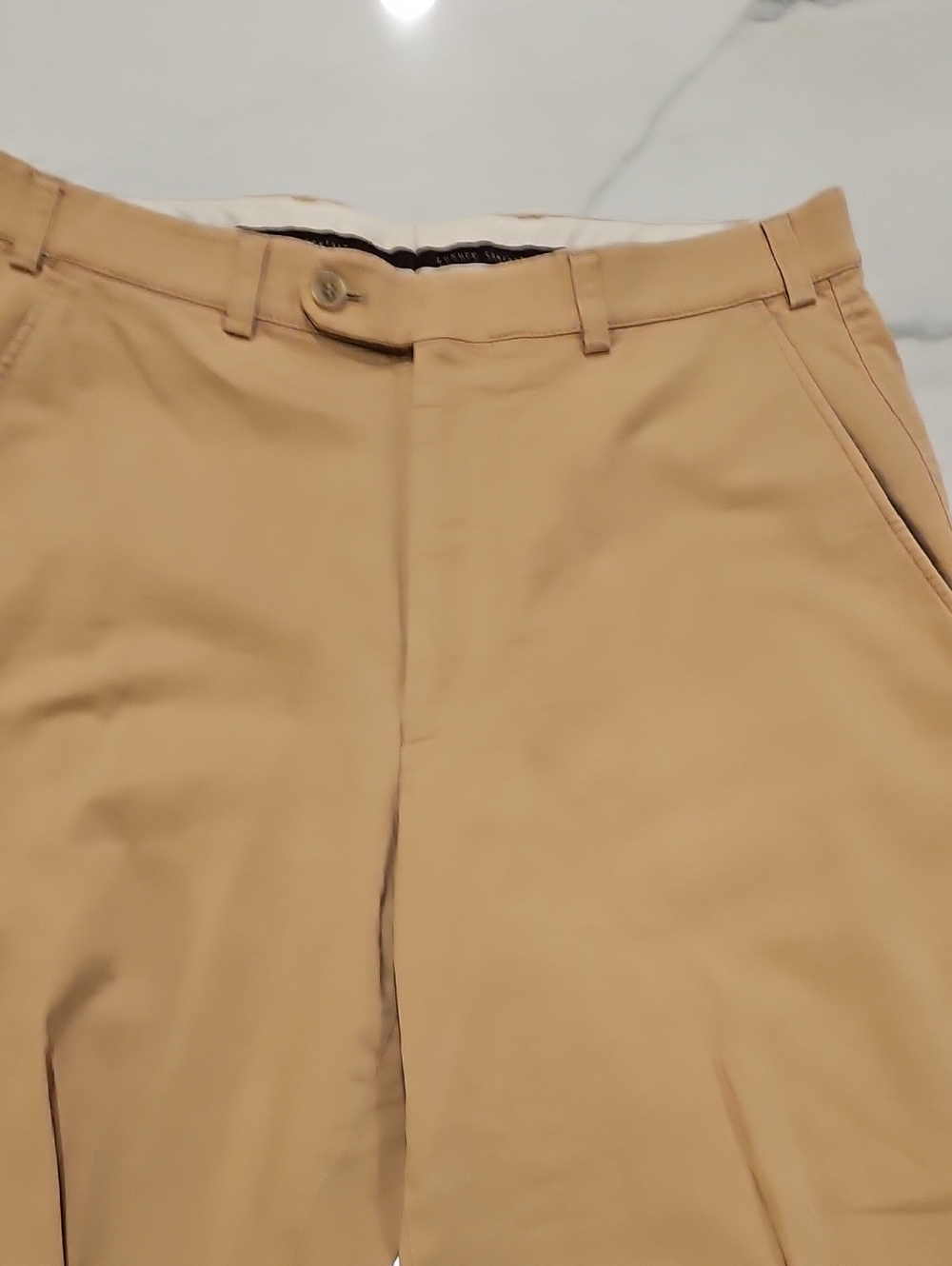 Hiltl Mens FLAT FRONT Khaki PANTS
